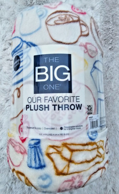 NEW The Big One Breakfast Food Pancakes Coffee Oversized Plush Throw 5ft x 6ft