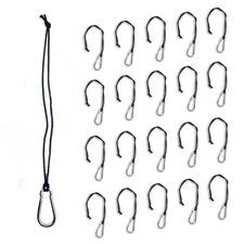 25 Pcs Batting Cage Netting Hanger, Steel Carabiners and Lanyards for Basebal...
