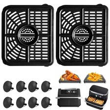 Image of GCQ 2PCS Air Fryer Grill Pan for Ninja Foodi FlexDrawer 10.4L AF500UK 