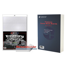 (50 Pack) Resealable Treasury Comic Book Bags and Boards Acid Free Archival Set