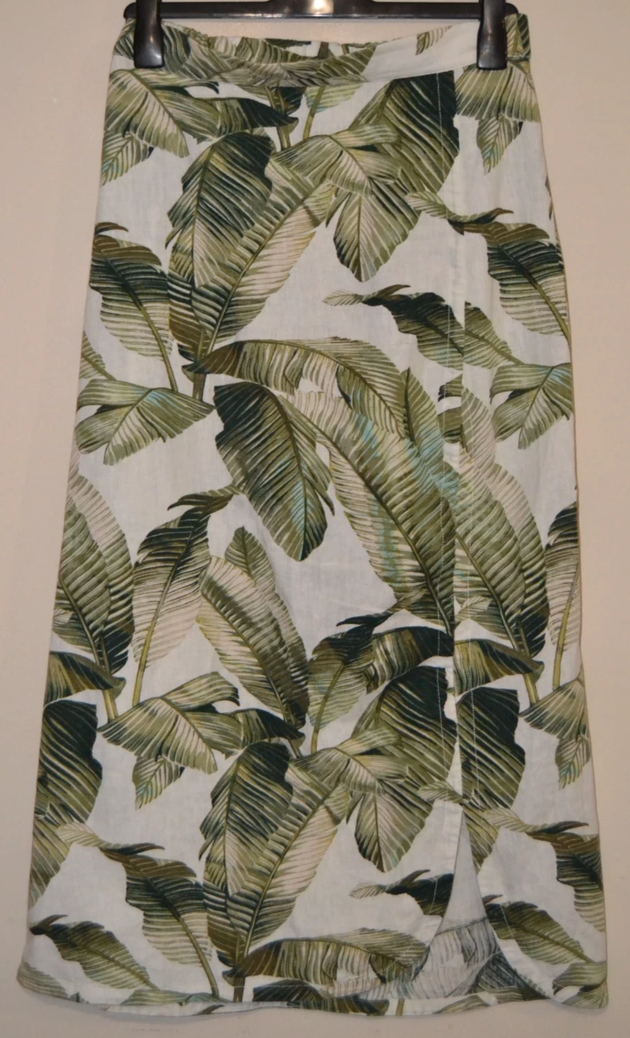 Womens Tropical Leaf Print Tommy Bahama Linen Mix Maxi Skirt Size Small