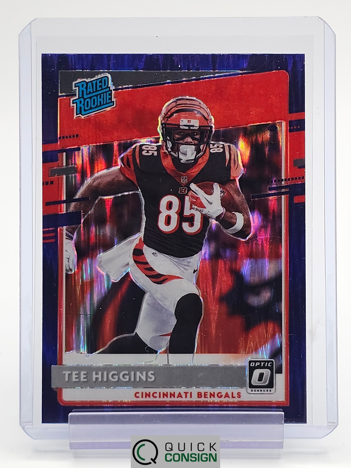 TEE HIGGINS 2020 DONRUSS OPTIC PURPLE SHOCK RATED ROOKIE RC BENGALS NFL Q4697