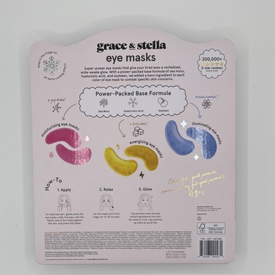 grace & stella 24 Pairs Under-Eye Masks Hyaluronic Acid Vegan Derm Tested