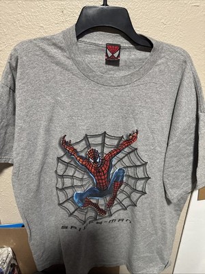 Vintage Spider-Man Shirt Mens XL Gray Delta Pro Weight Web Graphic Tee 2000s