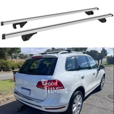 2x 53" Roof Rack Rails Cross Bars Lockable Luggage Cargo Carrier For VW Touareg