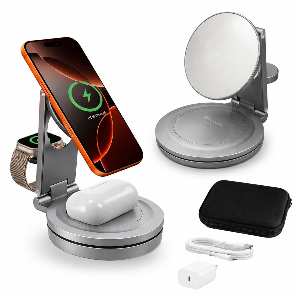 3 in 1 Wireless Charging Station for Apple Devices, Magnetic Foldable Charger...