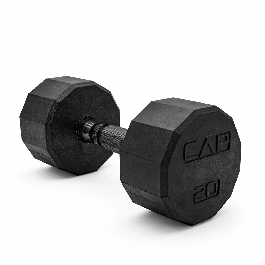 CAP Barbell Coated Dumbbell Weight 12-Sided Black Handle 20 lbs Dumbbell Single
Opens in a new windo