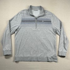 Travis Mathew Sweater Mens XL 1/4 Zip Pullover Golf Stretch Striped Knit Heather