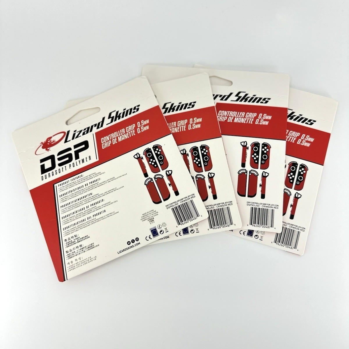 4 Pack Lizard Skins Switch Joy-Con DSP Controller Grip 0.5mm Crimson Red