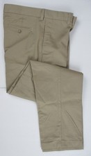 LANDS END Khaki Plain Front School Uniforms Pants Boys 12 Inseam 26" NEW