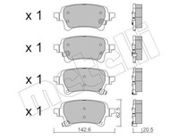 Metelli Bremsbelagsatz, Scheibenbremse 22-1376-0 FüR Jeep