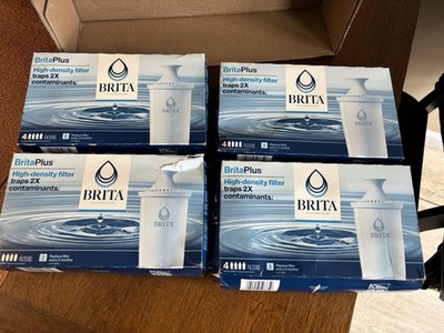 4x Brita Plus Replacement Water Filter, BPA-Free High-Density Pitchers 4 PK EACH