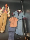 Vintage Mattel Brunette Ken Doll 70s & Outfits Shearling Suede Coat Suit