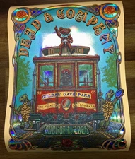 OFFICIAL DEAD & CO FOIL Poster GOLDEN GATE PARK 08/01/2025 AP S/N/200