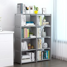 2 Row 4 Tier 8 Cube Bookcase Storage Shelf DIY Cabinet Organizer Bookshelf