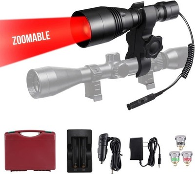 Long Distance LED Hunting Flashlight Multi Color Beam