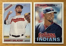Danny Salazar Lot Of 2 Topps Heritage Cleveland Indians Mint