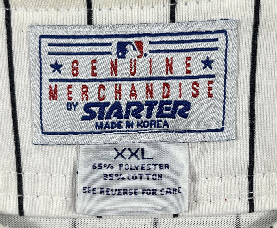 Camiseta deportiva vintage Starter Atlanta Braves Greg Maddux #31 para hombre XXL MLB prendedor a rayas Foto 3 de 4