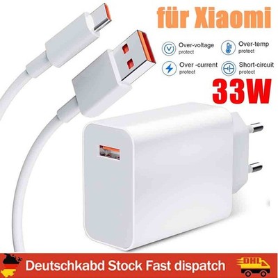 33W für Xiaomi Schnell Ladegerät Ladekabel Mi 11 10T 9T 8 7 Note Redmi Pro Lite