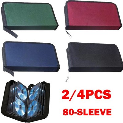 2/4Pc 80-Sleeve Disc DVD CD Disc Holder Carry Case Protector Storage ...