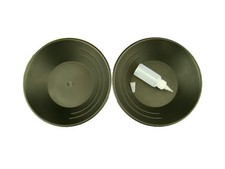 Lot of 2 Black Gold Pans w/ Bottle Snuffer-Panning Kit-Mining-Prospecting