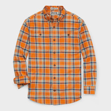 Men's Free Swingin Flannel Relaxed Fit Button Down Shirt Durable Workwear Gear