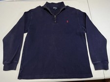 vtg Polo Ralph Lauren quarter zip sweater youth boys XL 18-20 navy blue shirt