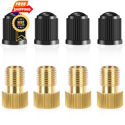 Brass Presta Valve Adapter to Convert Schrader and Inflate Tires...