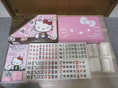 #ad Hello Kitty Mahjong Tiles Set Sanrio Taiyo Giken Unused Japan English Chinese $1242.10
