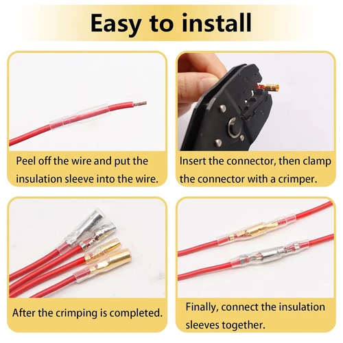 400Pcs Rundstecker + Rundsteckhülsen Set 3,9mm Steckverbinder für Auto Motorrad - Bild 11 von 13