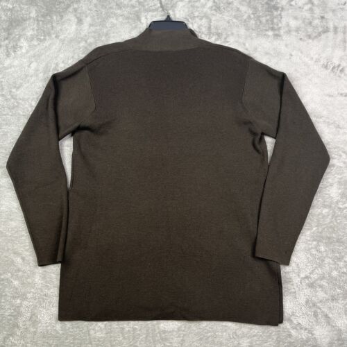 Cárdigan Suéter Vintage Eileen Fisher Frente Abierto Lana XS Marrón Suave Defecto - Imagen 3 de 11