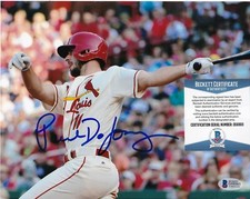 PAUL DEJONG  ST. LOUIS CARDINALS  BECKETT AUTHENTICATED   ACTION SIGNED 8x10
