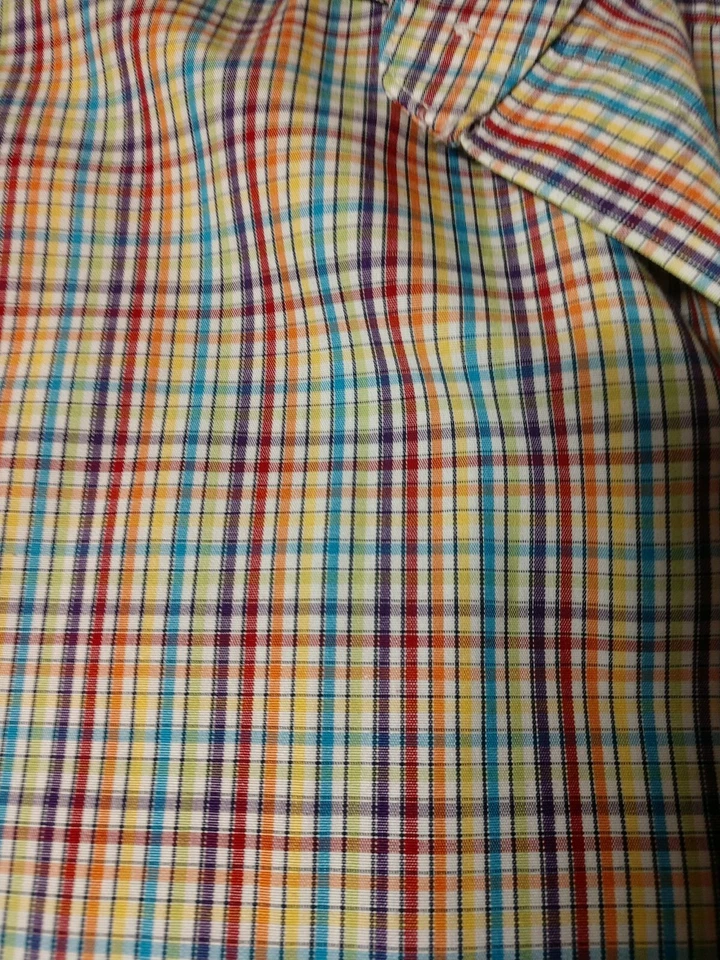 Neiman Marcus short sleeve casual linen shirt Men’s 2XL multicolor check - Image 3 of 4