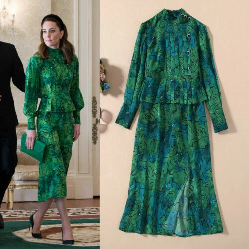 Silk Long Sleeve Floral Dresses for Women