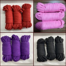 3PCS Soft Cotton Rope Shibari 10M Binding Straps Restraints Slaves Game Harness