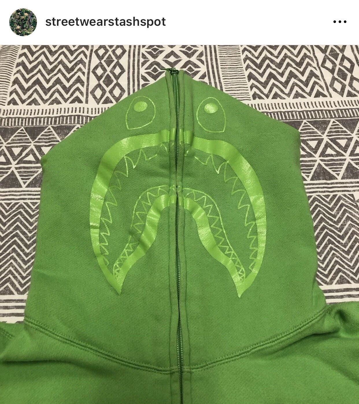 A BATHING APE (BAPE) Felpa con cappuccio e zip intera A Bathing Ape Bape Shark taglia extra large