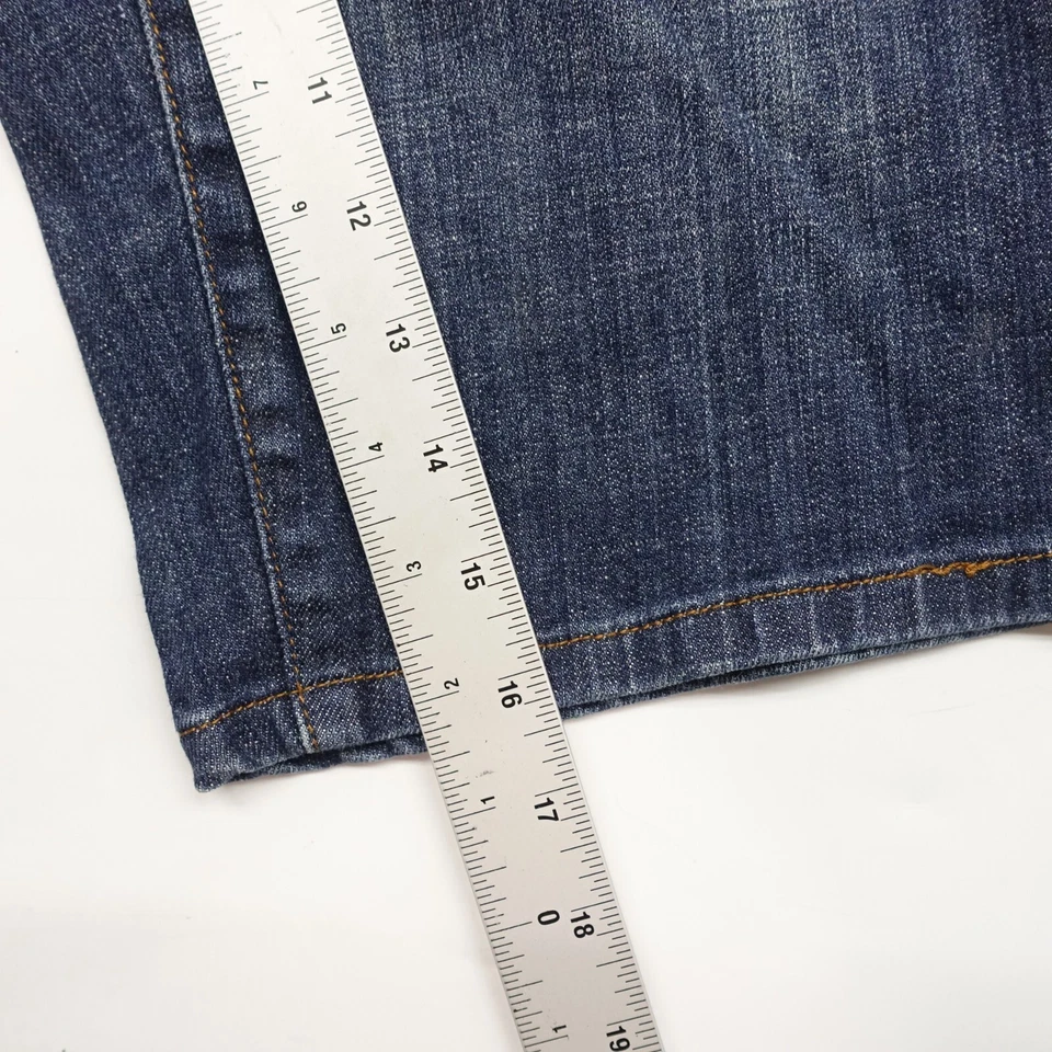 Bermudas Gitano para mujer talla 10 azul denim 5 bolsillos tobillo algodón elástico Foto 4 de 4