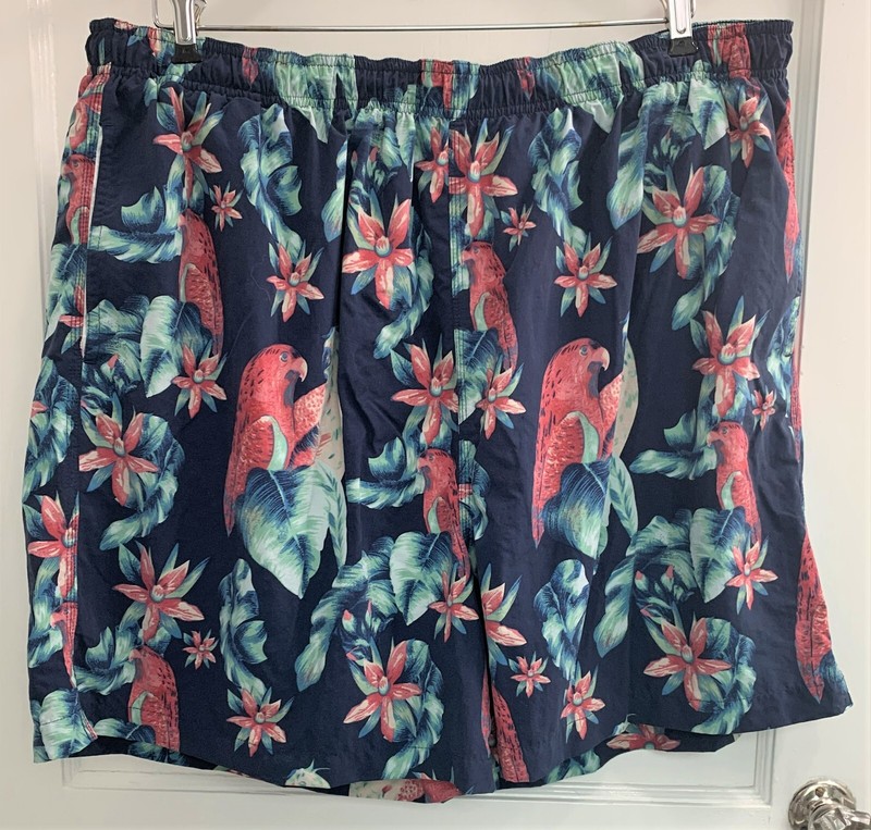 MEN’S DANIEL CREMIEUX BOARD SHORTS (HAWAIIAN PRINT), SIZE XXL.