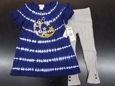 Girls Flapdoodles 42 2pc Blue Tie-Dyed Shirt w/ Leggings Size 4 - 6X