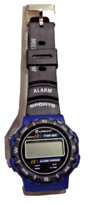 Lifelong Sports Watch Quartz 1/100 Sec Alarm Chrono Multi-Alarm-NEW w BATTERY