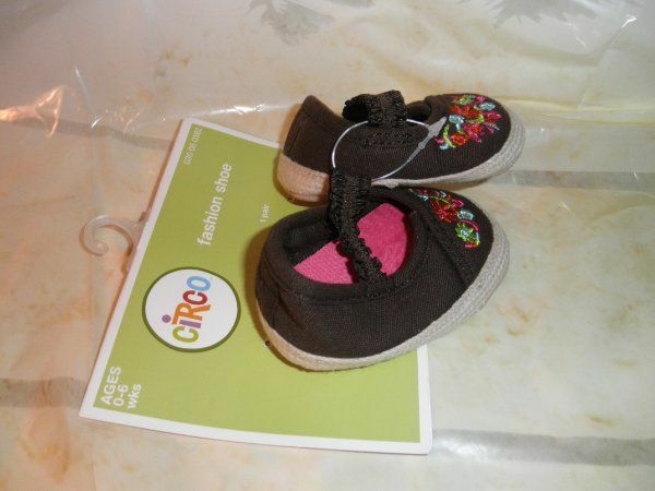 NEW by CIRCO, NEWBORN GIRL (0-6 WEEKS)  BROWN INFANT MARY JANE FASHION SHOES