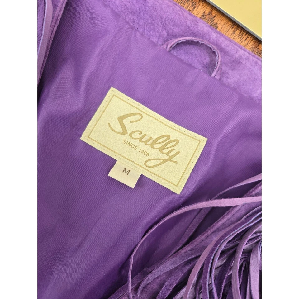 Chaleco con flecos de cuero púrpura Scully Foto 4 de 4