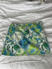 Lilly Pulitzer Womens Size 4 Skirt Blue Green wrap reversible tropical stars