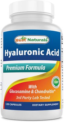 120 Count Hyaluronic Acid Capsules Non GMO Gluten Free Made in USA