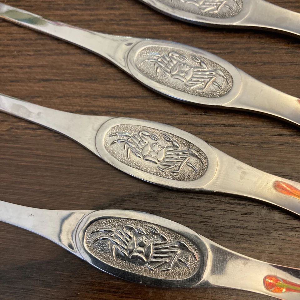 Set of 6 Lobster Crab Forks Pick Scoop 8 Inch Stainless Steel Japan - Image 3 of 4