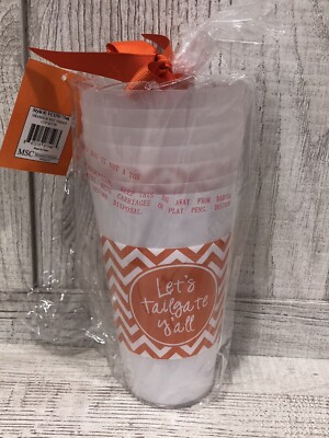 Football Tailgate 6 Cups Let s Tailgate Yall Sports Stadium Cup Lot Of 6 New