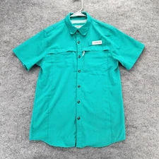 Magellan Shirt Mens Large Fish Gear Short Sleeve Green Overcast Vented