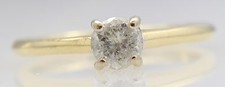 14k Yellow Gold Round Diamond Solitaire Engagement Ring