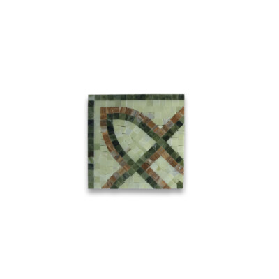 B0011CP Marble Mosaic Border Accent Tile Romanze Green Jade 5.9x5.9 Polished