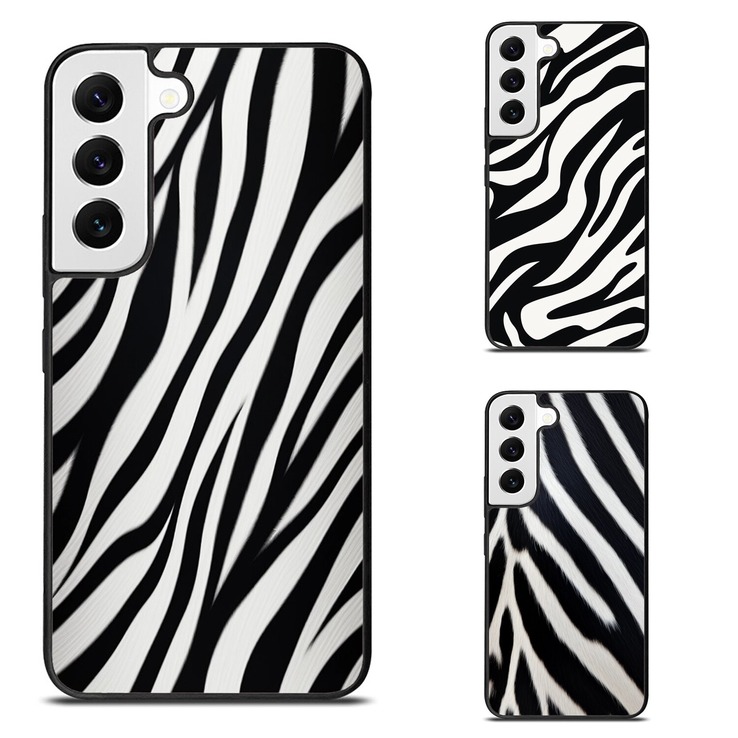 For Samsung Galaxy Z Fold Flip 3 4 5 6 TPU Cover black white zebra skin-image